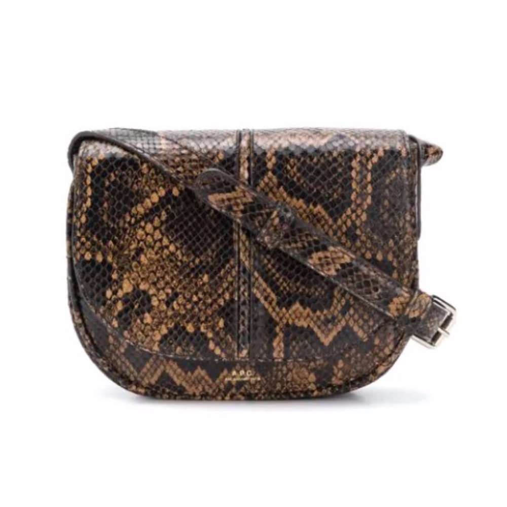 Like New A.P.C. Snakeskin Shoulder Bag in Brown